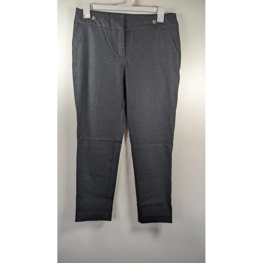 Anne Klein The Director Pants Women's Size‎ 10 Polka Dot Taper Leg Ankle  Career